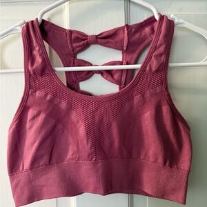 Mauve Sobo Sports Bra small with Bow detail